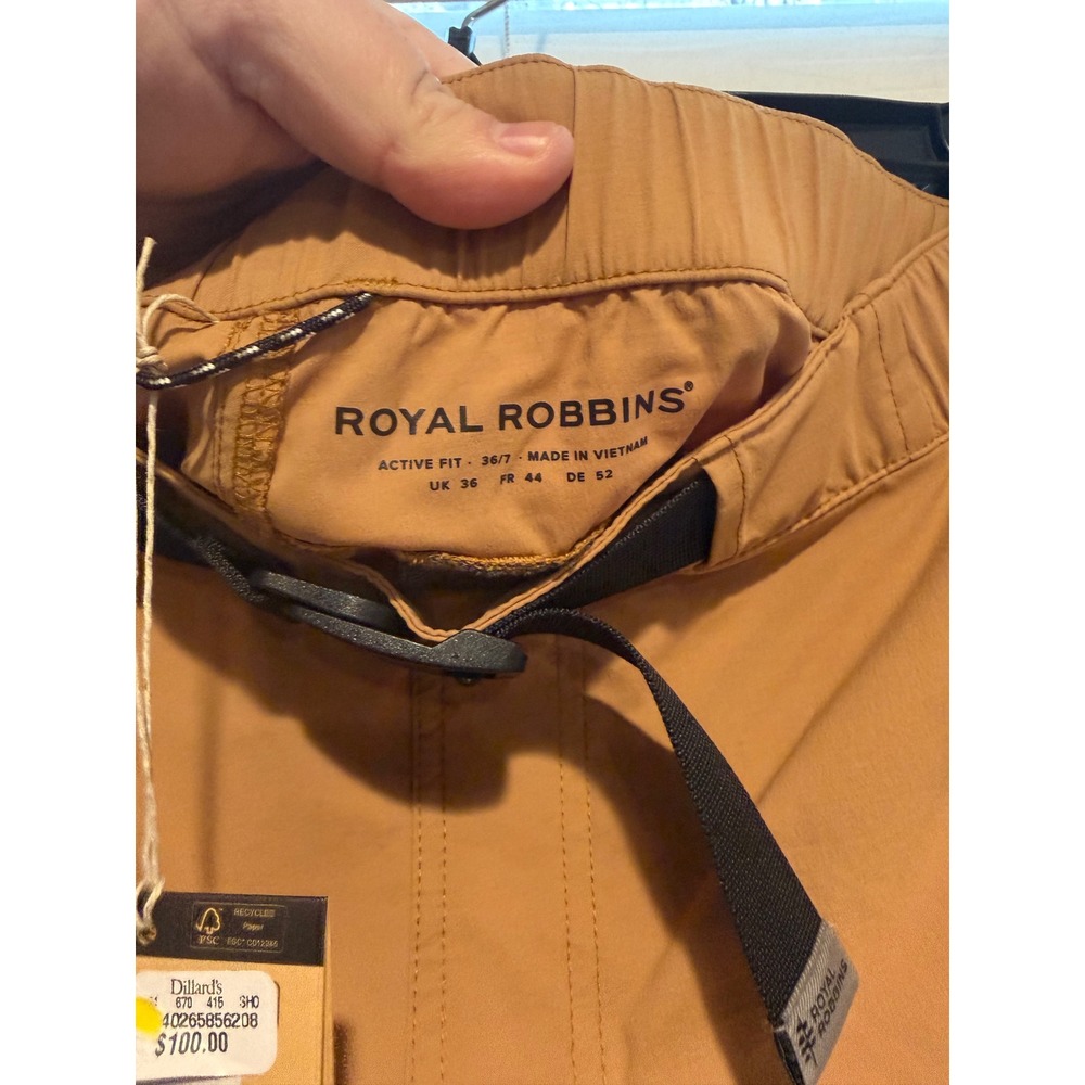 Royal Robbins Men's Active Fit Nylon Cargo Shorts Tan Size 36/7 Belted Quick Dry - Picture 5 of 7